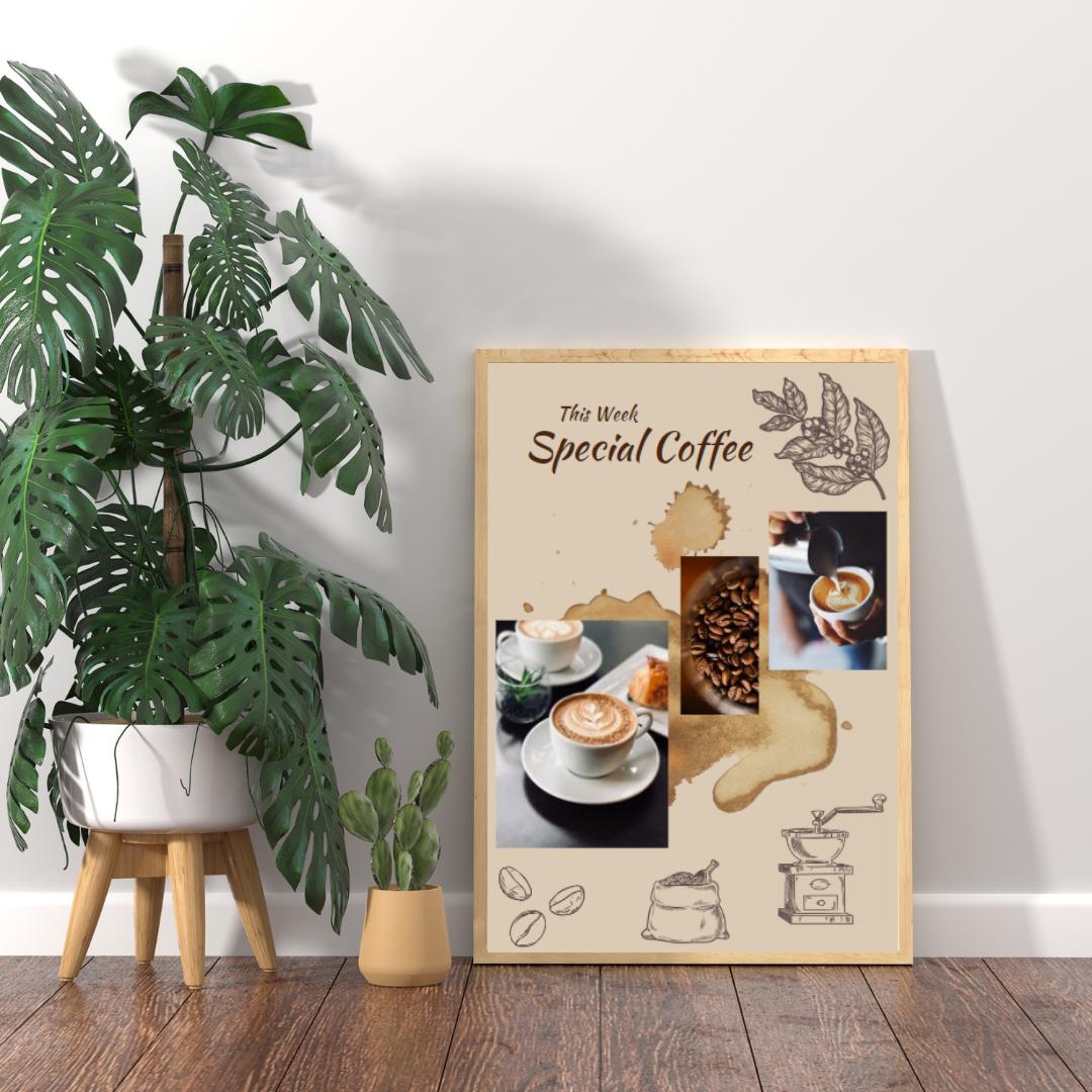 Digital Poster "This Week - Special Coffee", Coffee Poster, JPG Format with Resolution of 300 dpi, Printing possible from A2 to A6 Format