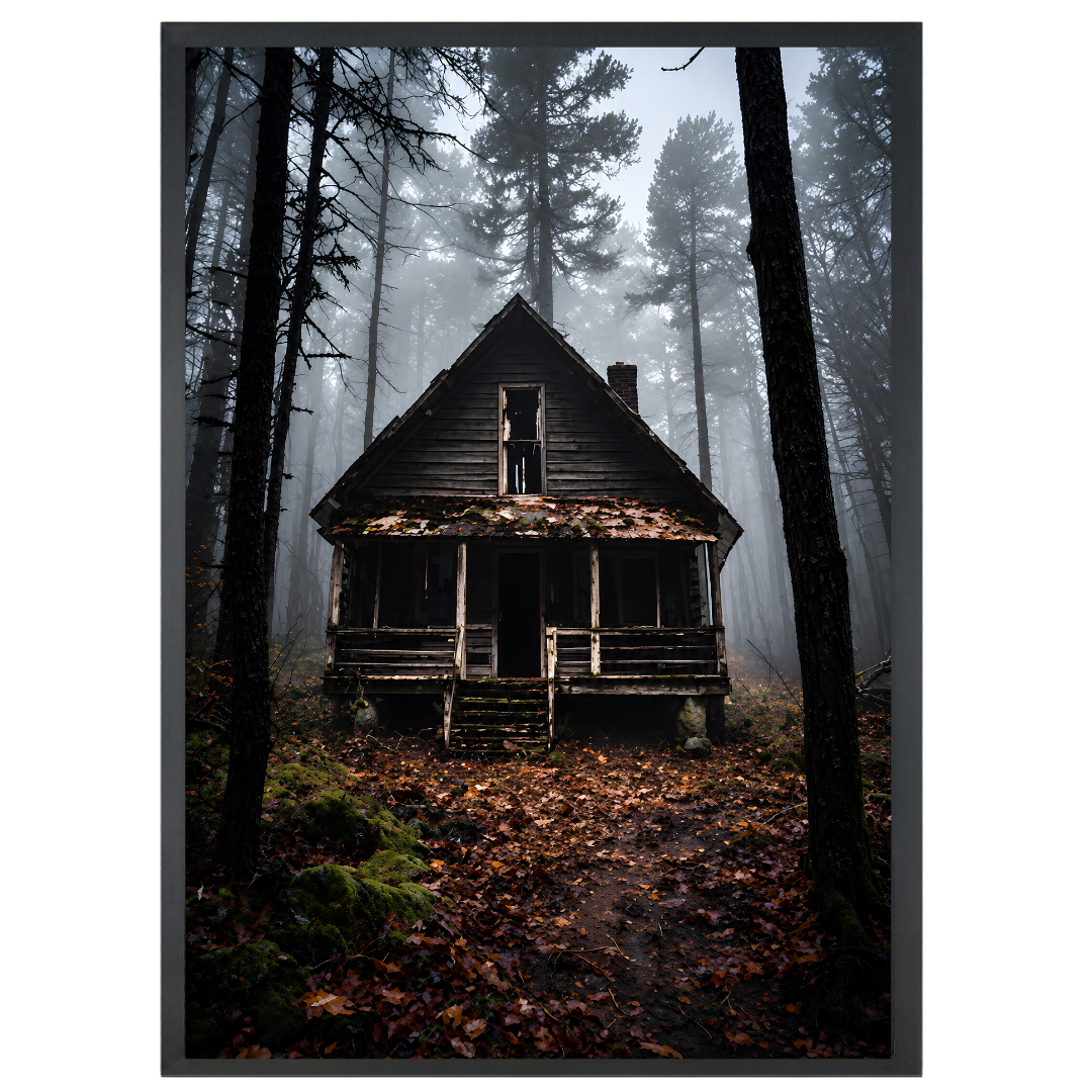 Affiche Numérique HORREUR - Maison au fond des Bois, en Fichiers : 1 PDF et 1 JPG (300 dpi), Impression, Art Mural, Format A2 - 42 x 59,4 cm