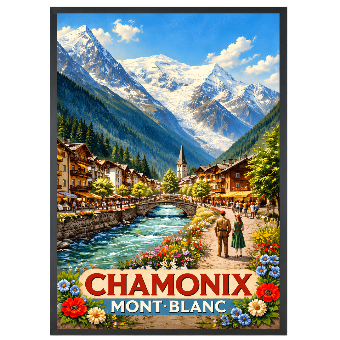 Affiche imprimée "Édition Premium" - Chamonix & Le Mont Blanc