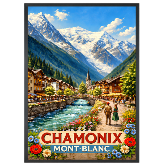 Affiche imprimée "Édition Premium" - Chamonix & Le Mont Blanc