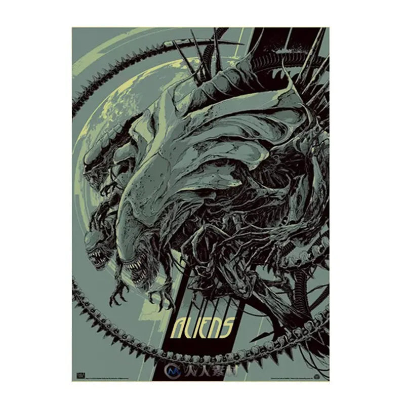 Affiches de Film d'Horreur Classique, Imprimés de Toile Rétro Alien, Art Mural en Papier Kraft, Impression Salon, Décor Maison / Classic Horror Movie Poster Wall Art Canvas Painting Retro Alien Contract Kraft Paper Printing Living Room Modern Home Decor