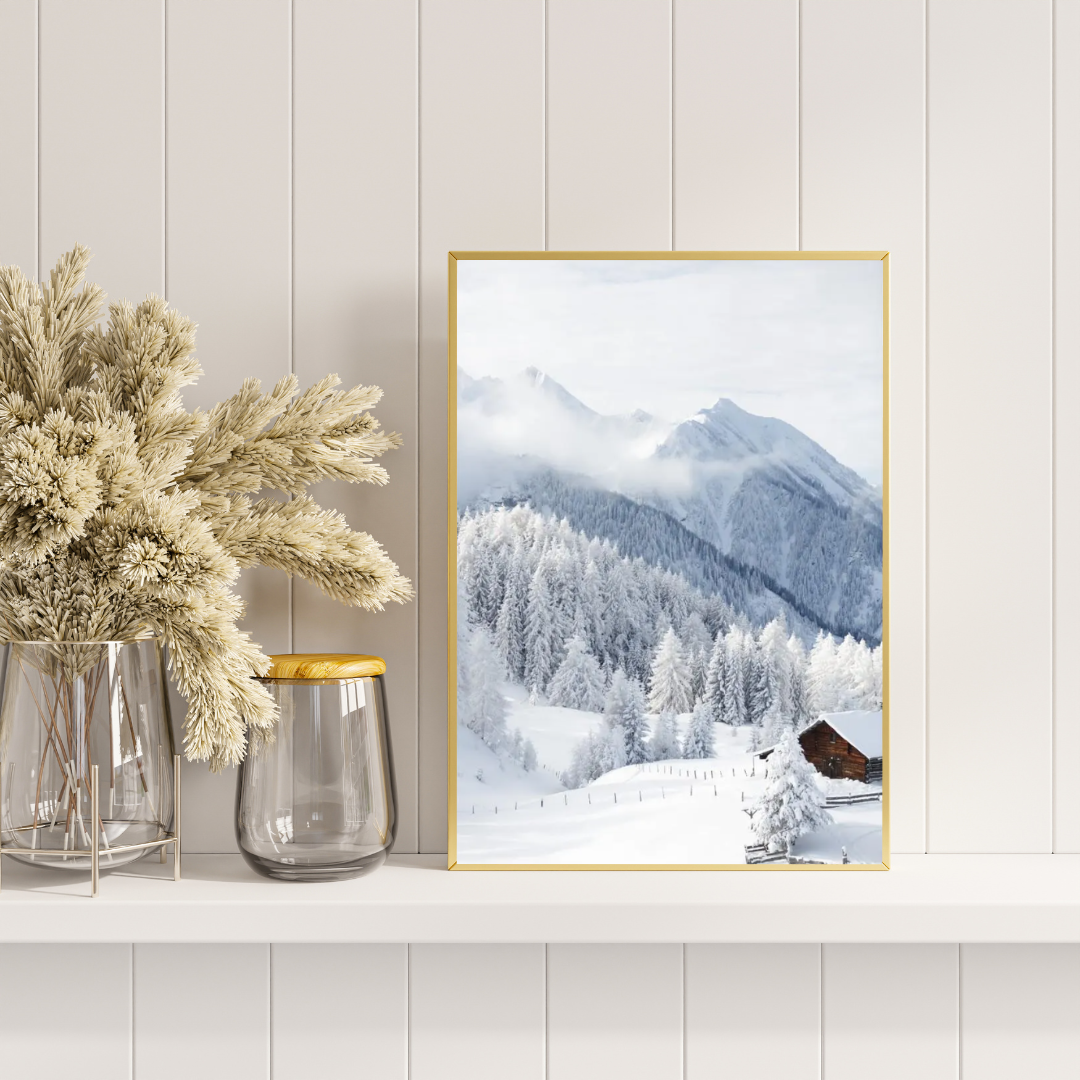 Affiche Imprimée Paysage - Montagne enneigée Premium / Landscape Printed Poster - Premium Snowy Mountain