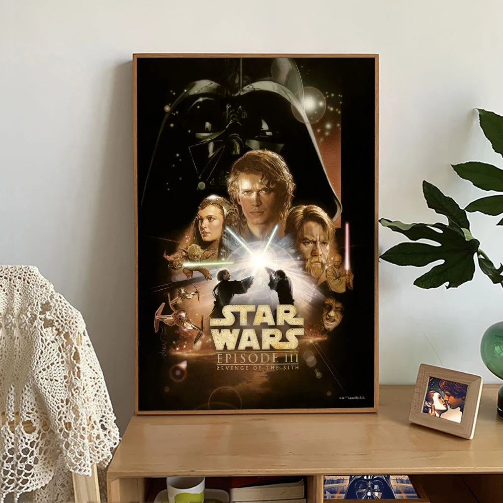 Peinture Décorative sur Toile STAR WARS, Art Mural de Film, Affiche Rétro, Cadeau de Décoration de Maison, Impression Esthétique / Star Wars Canvas Decorative Painting Movie Art Mural Retro Poster Modern Home Wall Decoration Gift and Printing Aesthetic