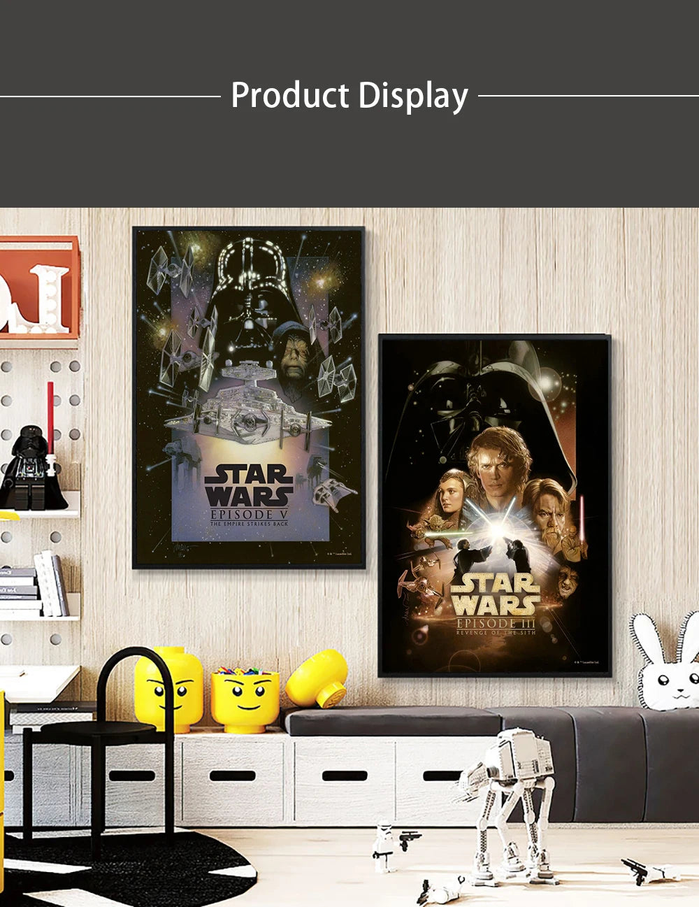 Peinture Décorative sur Toile STAR WARS, Art Mural de Film, Affiche Rétro, Cadeau de Décoration de Maison, Impression Esthétique / Star Wars Canvas Decorative Painting Movie Art Mural Retro Poster Modern Home Wall Decoration Gift and Printing Aesthetic