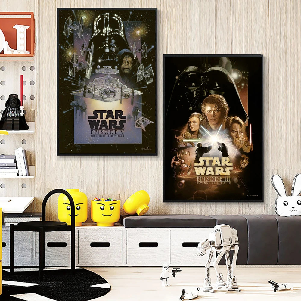 Peinture Décorative sur Toile STAR WARS, Art Mural de Film, Affiche Rétro, Cadeau de Décoration de Maison, Impression Esthétique / Star Wars Canvas Decorative Painting Movie Art Mural Retro Poster Modern Home Wall Decoration Gift and Printing Aesthetic