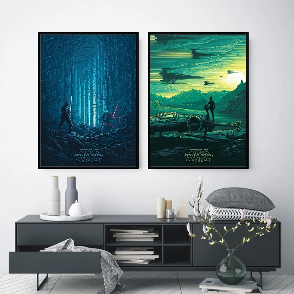 Peinture Décorative sur Toile STAR WARS, Art Mural de Film, Affiche Rétro, Cadeau de Décoration de Maison, Impression Esthétique / Star Wars Canvas Decorative Painting Movie Art Mural Retro Poster Modern Home Wall Decoration Gift and Printing Aesthetic