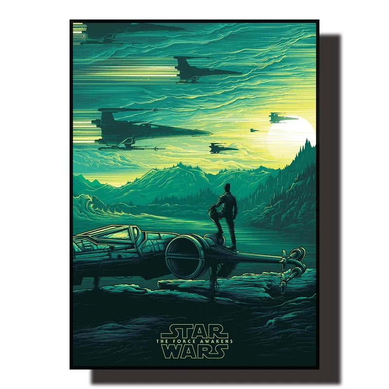 Peinture Décorative sur Toile STAR WARS, Art Mural de Film, Affiche Rétro, Cadeau de Décoration de Maison, Impression Esthétique / Star Wars Canvas Decorative Painting Movie Art Mural Retro Poster Modern Home Wall Decoration Gift and Printing Aesthetic