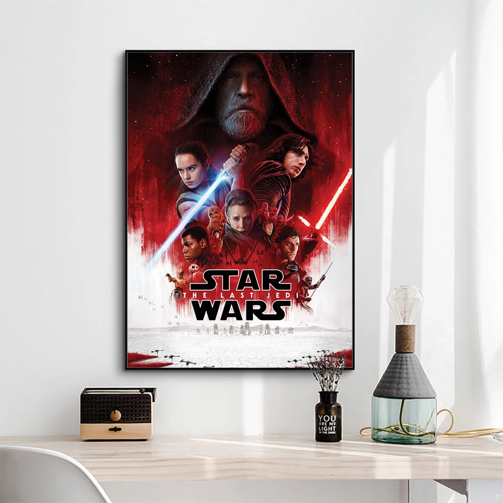 Peinture Décorative sur Toile STAR WARS, Art Mural de Film, Affiche Rétro, Cadeau de Décoration de Maison, Impression Esthétique / Star Wars Canvas Decorative Painting Movie Art Mural Retro Poster Modern Home Wall Decoration Gift and Printing Aesthetic