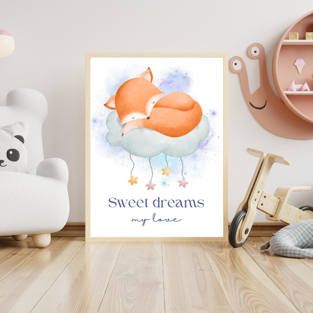 Affiche Numérique Chambre Bébé/Enfant Bohème "Sweat dream", Format JPG - Résolution : 300 DPI, Impression du Format A2 à A6 / Boho Baby/Child Room Digital Poster "Sweat dream", JPG Format - Resolution : 300 DPI, Printing from A2 to A6 Format