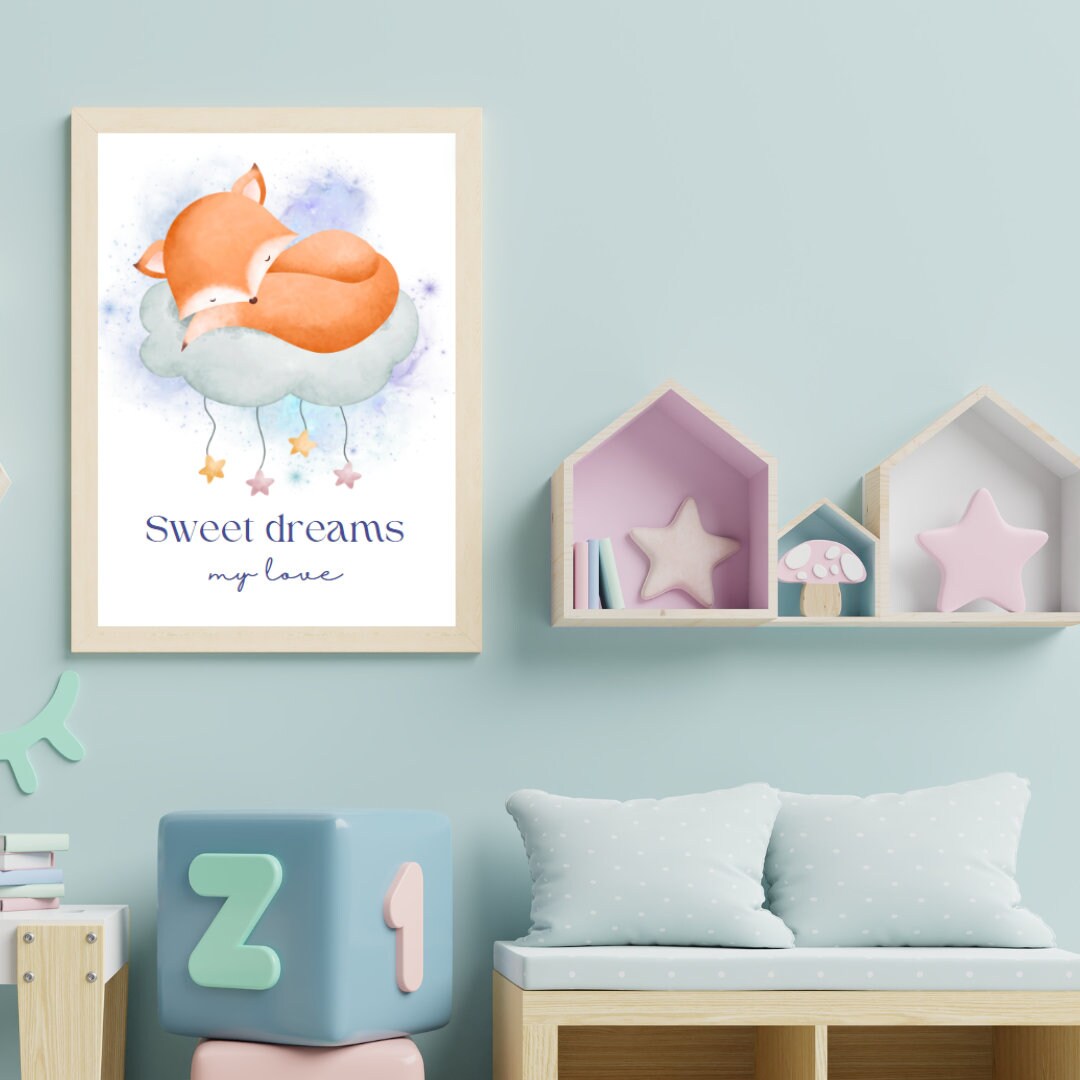 Affiche Numérique Chambre Bébé/Enfant Bohème "Sweat dream", Format JPG - Résolution : 300 DPI, Impression du Format A2 à A6 / Boho Baby/Child Room Digital Poster "Sweat dream", JPG Format - Resolution : 300 DPI, Printing from A2 to A6 Format