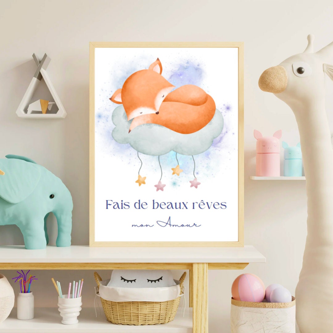 Affiche Numérique Chambre Bébé/Enfant Bohème "Sweat dream", Format JPG - Résolution : 300 DPI, Impression du Format A2 à A6 / Boho Baby/Child Room Digital Poster "Sweat dream", JPG Format - Resolution : 300 DPI, Printing from A2 to A6 Format