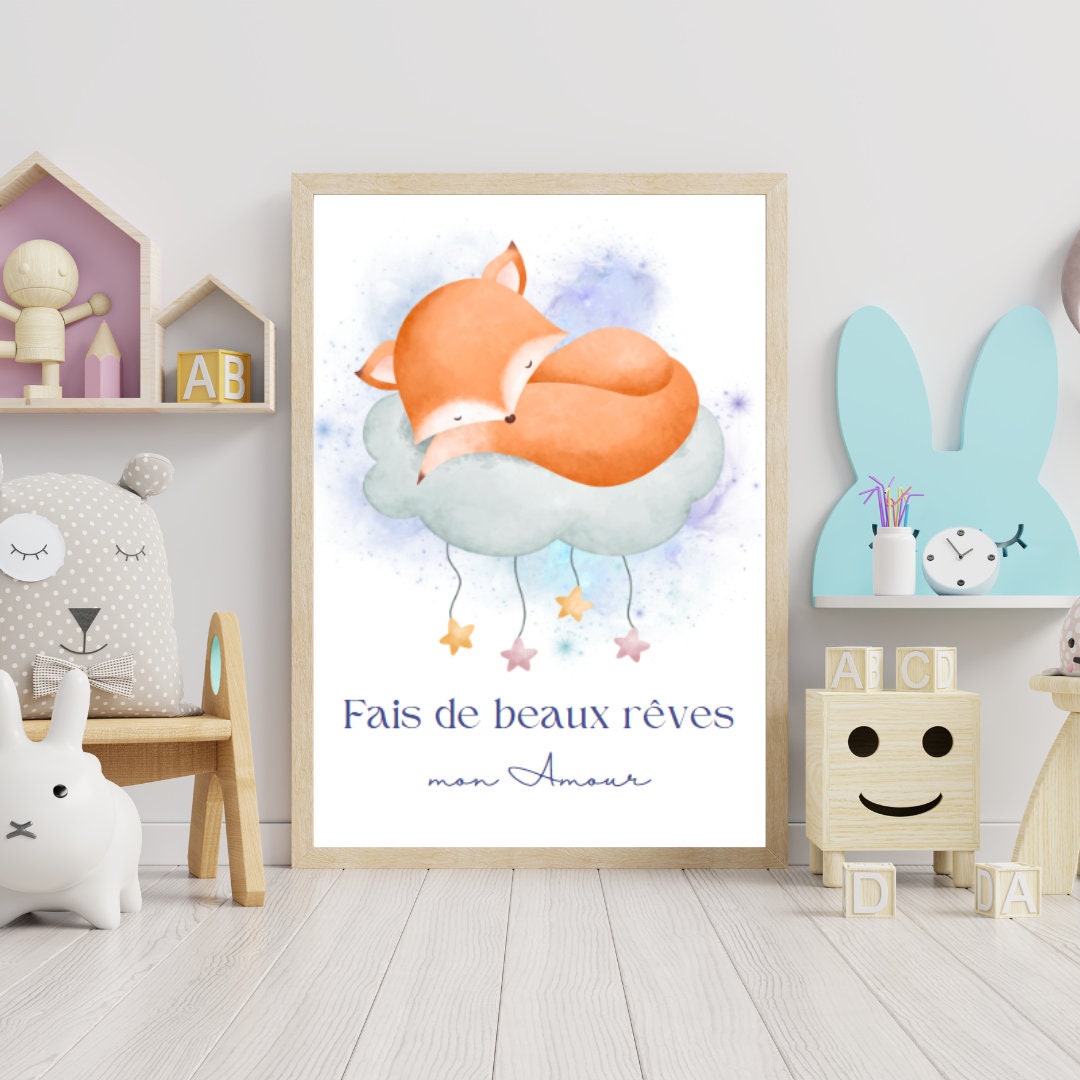 Affiche Numérique Chambre Bébé/Enfant Bohème "Sweat dream", Format JPG - Résolution : 300 DPI, Impression du Format A2 à A6 / Boho Baby/Child Room Digital Poster "Sweat dream", JPG Format - Resolution : 300 DPI, Printing from A2 to A6 Format