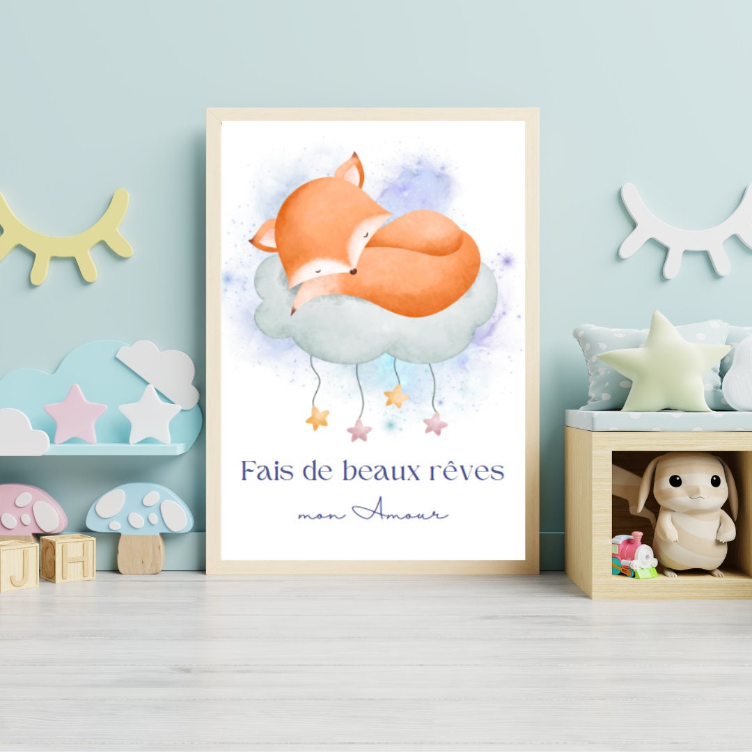 Affiche Numérique Chambre Bébé/Enfant Bohème "Sweat dream", Format JPG - Résolution : 300 DPI, Impression du Format A2 à A6 / Boho Baby/Child Room Digital Poster "Sweat dream", JPG Format - Resolution : 300 DPI, Printing from A2 to A6 Format