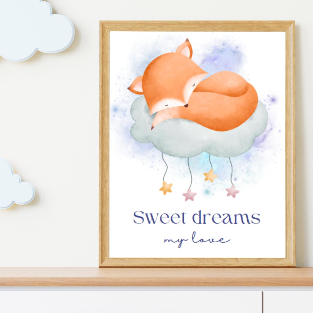 Affiche Numérique Chambre Bébé/Enfant Bohème "Sweat dream", Format JPG - Résolution : 300 DPI, Impression du Format A2 à A6 / Boho Baby/Child Room Digital Poster "Sweat dream", JPG Format - Resolution : 300 DPI, Printing from A2 to A6 Format