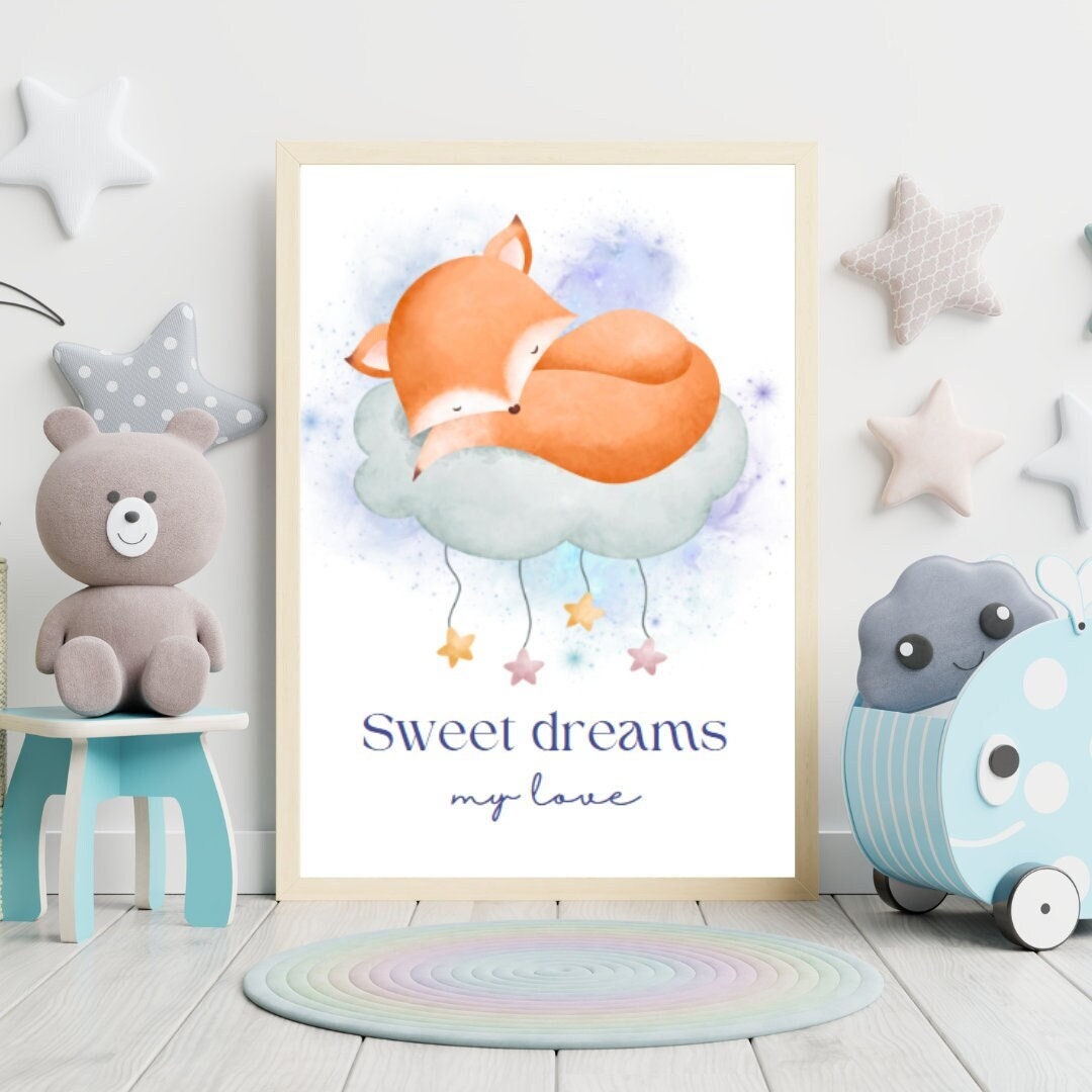 Affiche Numérique Chambre Bébé/Enfant Bohème "Sweat dream", Format JPG - Résolution : 300 DPI, Impression du Format A2 à A6 / Boho Baby/Child Room Digital Poster "Sweat dream", JPG Format - Resolution : 300 DPI, Printing from A2 to A6 Format