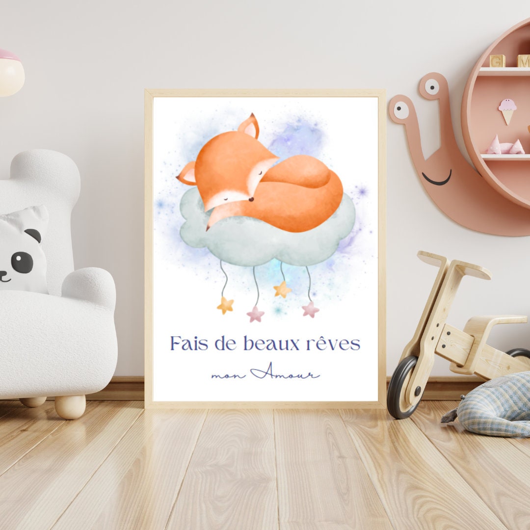 Affiche Numérique Chambre Bébé/Enfant Bohème "Sweat dream", Format JPG - Résolution : 300 DPI, Impression du Format A2 à A6 / Boho Baby/Child Room Digital Poster "Sweat dream", JPG Format - Resolution : 300 DPI, Printing from A2 to A6 Format