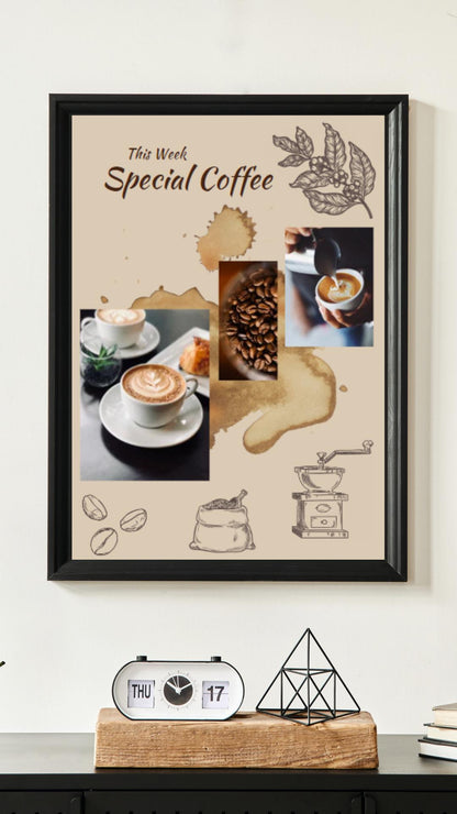 Digital Poster "This Week - Special Coffee", Coffee Poster, JPG Format with Resolution of 300 dpi, Printing possible from A2 to A6 Format
