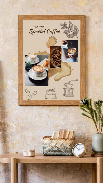 Digital Poster "This Week - Special Coffee", Coffee Poster, JPG Format with Resolution of 300 dpi, Printing possible from A2 to A6 Format