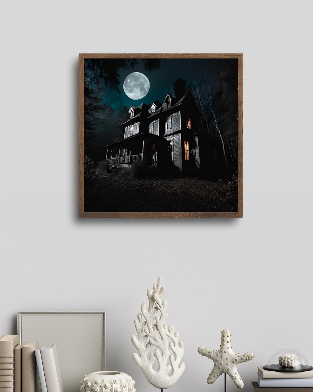 Affiche Numérique HORREUR - Maison Hantée, en Fichiers : 1 PDF et 1 JPG (300 dpi), Impression Halloween, Format - 50,8 x 50,8 cm / 20" x 20"