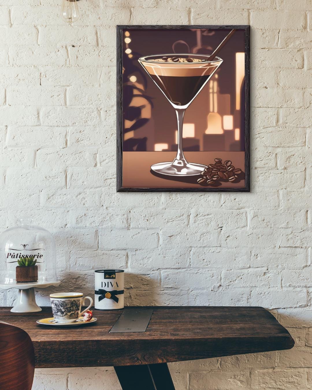 Espresso Martini Digital Poster, Cocktail Illustration, Drink Poster, Kitchen Wall Art, Home/Bar Decoration, A2 Format: 42 x 59.4 cm