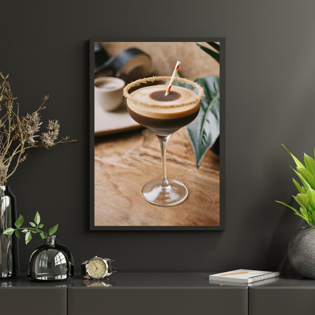 Espresso Martini Digital Poster, Cocktail Illustration, Drink Poster, Kitchen Wall Art, Home/Bar Decoration, A2 Format: 42 x 59.4 cm