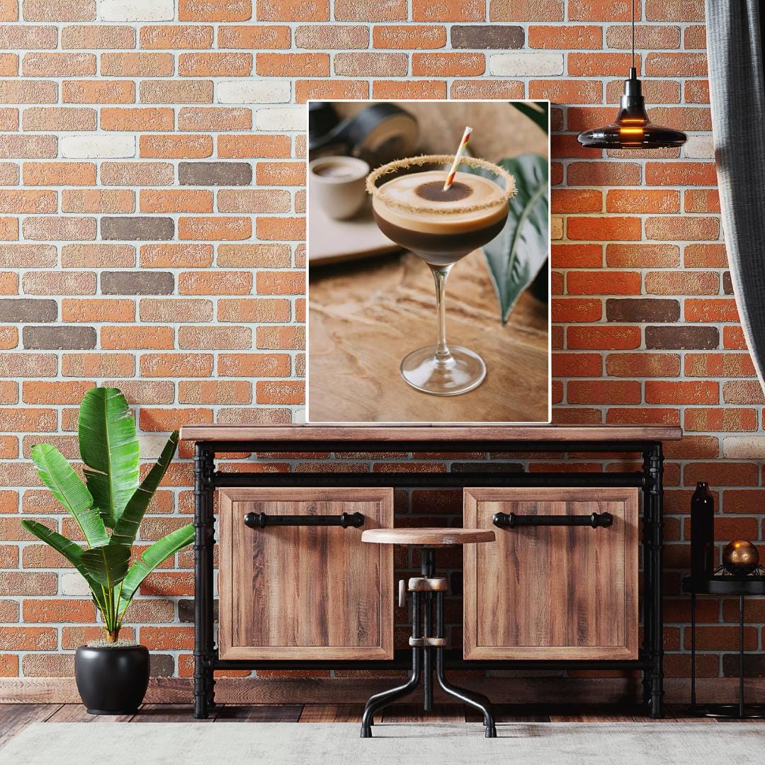 Espresso Martini Digital Poster, Cocktail Illustration, Drink Poster, Kitchen Wall Art, Home/Bar Decoration, A2 Format: 42 x 59.4 cm