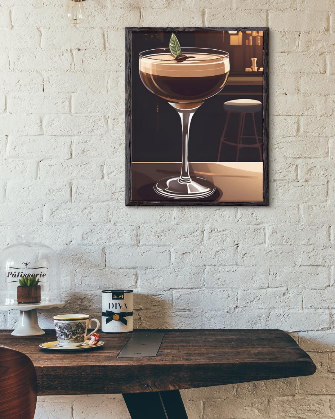 Espresso Martini Digital Poster, Cocktail Illustration, Drink Poster, Kitchen Wall Art, Home/Bar Decoration, A2 Format: 42 x 59.4 cm