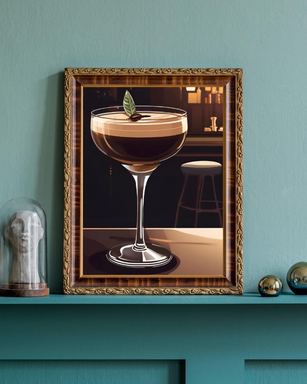 Espresso Martini Digital Poster, Cocktail Illustration, Drink Poster, Kitchen Wall Art, Home/Bar Decoration, A2 Format: 42 x 59.4 cm