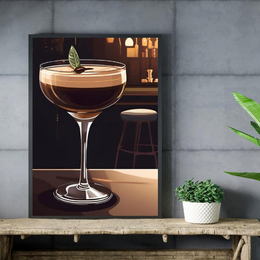 Espresso Martini Digital Poster, Cocktail Illustration, Drink Poster, Kitchen Wall Art, Home/Bar Decoration, A2 Format: 42 x 59.4 cm