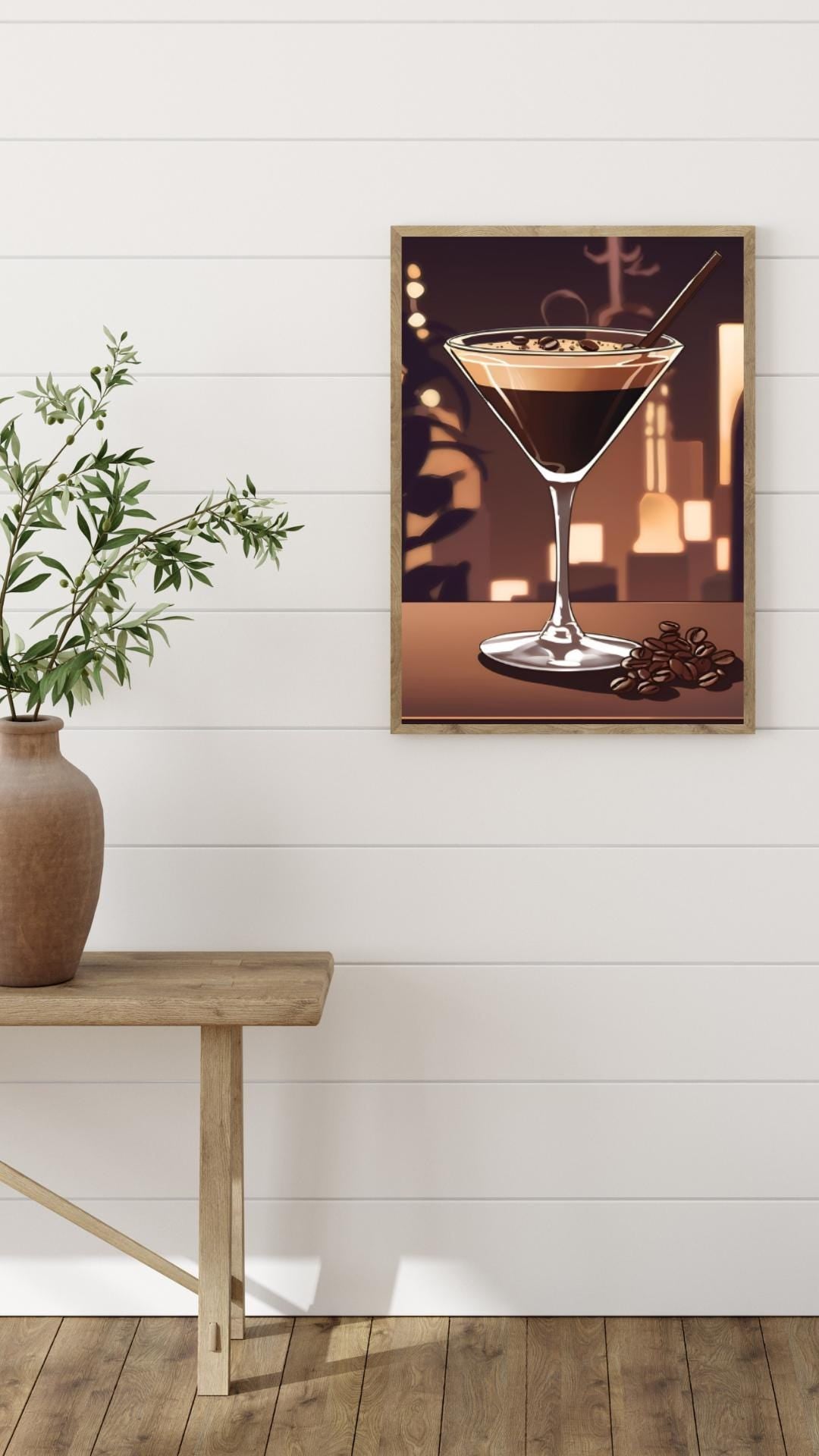 Espresso Martini Digital Poster, Cocktail Illustration, Drink Poster, Kitchen Wall Art, Home/Bar Decoration, A2 Format: 42 x 59.4 cm