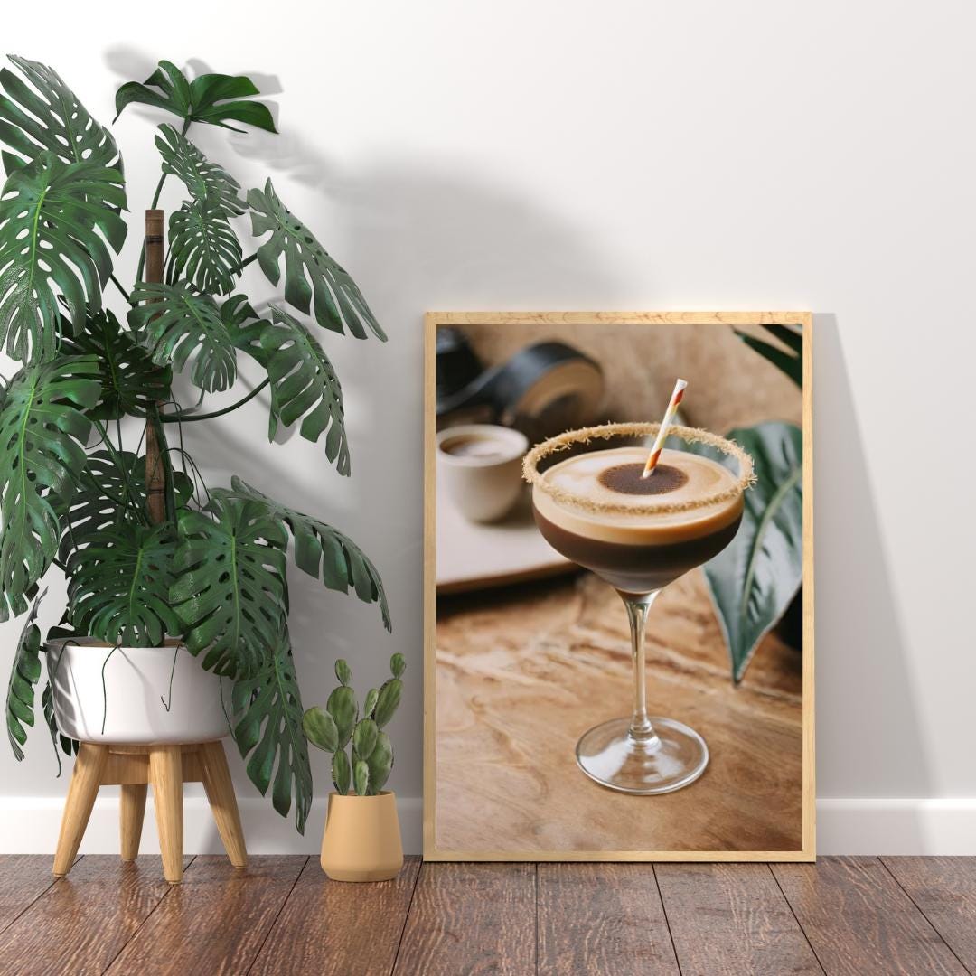 Espresso Martini Digital Poster, Cocktail Illustration, Drink Poster, Kitchen Wall Art, Home/Bar Decoration, A2 Format: 42 x 59.4 cm