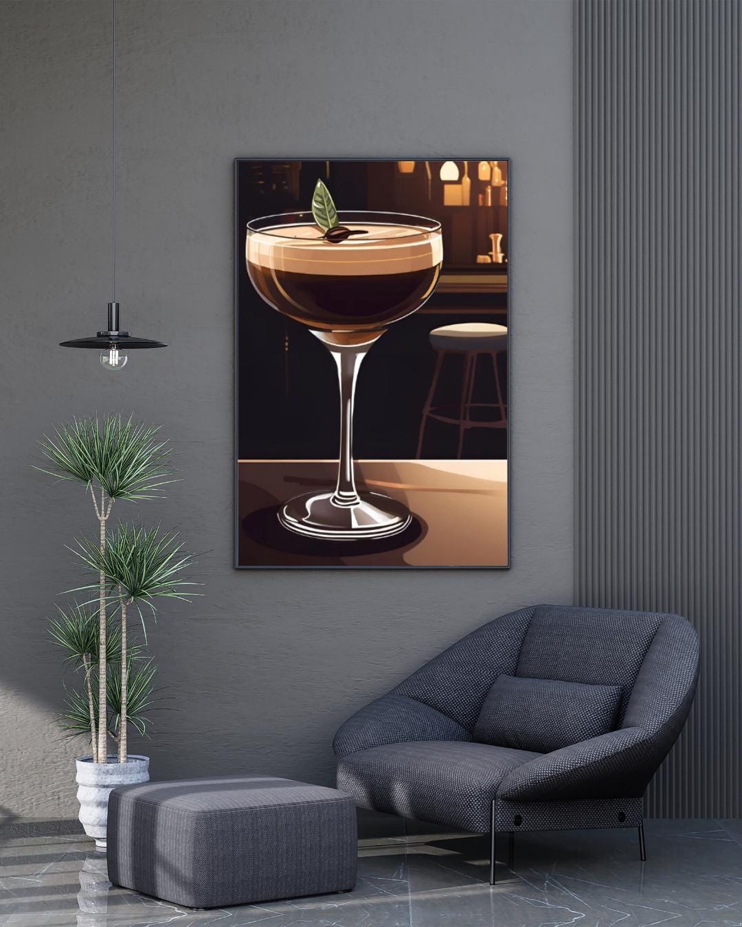 Espresso Martini Digital Poster, Cocktail Illustration, Drink Poster, Kitchen Wall Art, Home/Bar Decoration, A2 Format: 42 x 59.4 cm