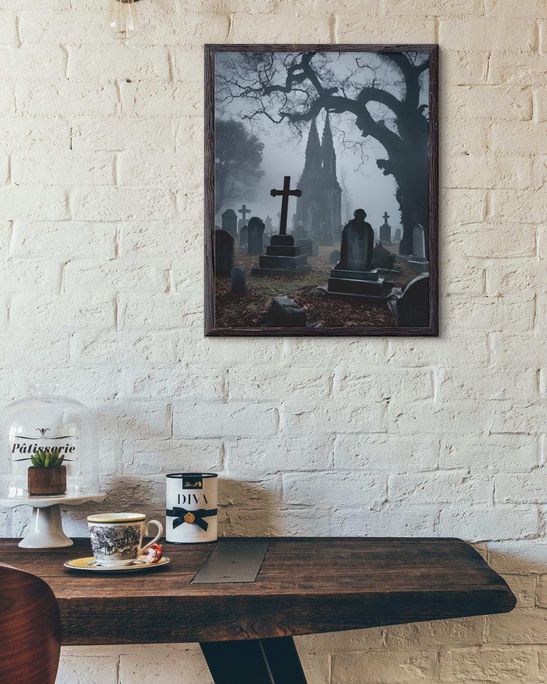 Affiche Imprimée A3 Qualité Premium - Horreur, Art Mural Halloween, Illustration Gothique, Poster Automne, Décoration Murale