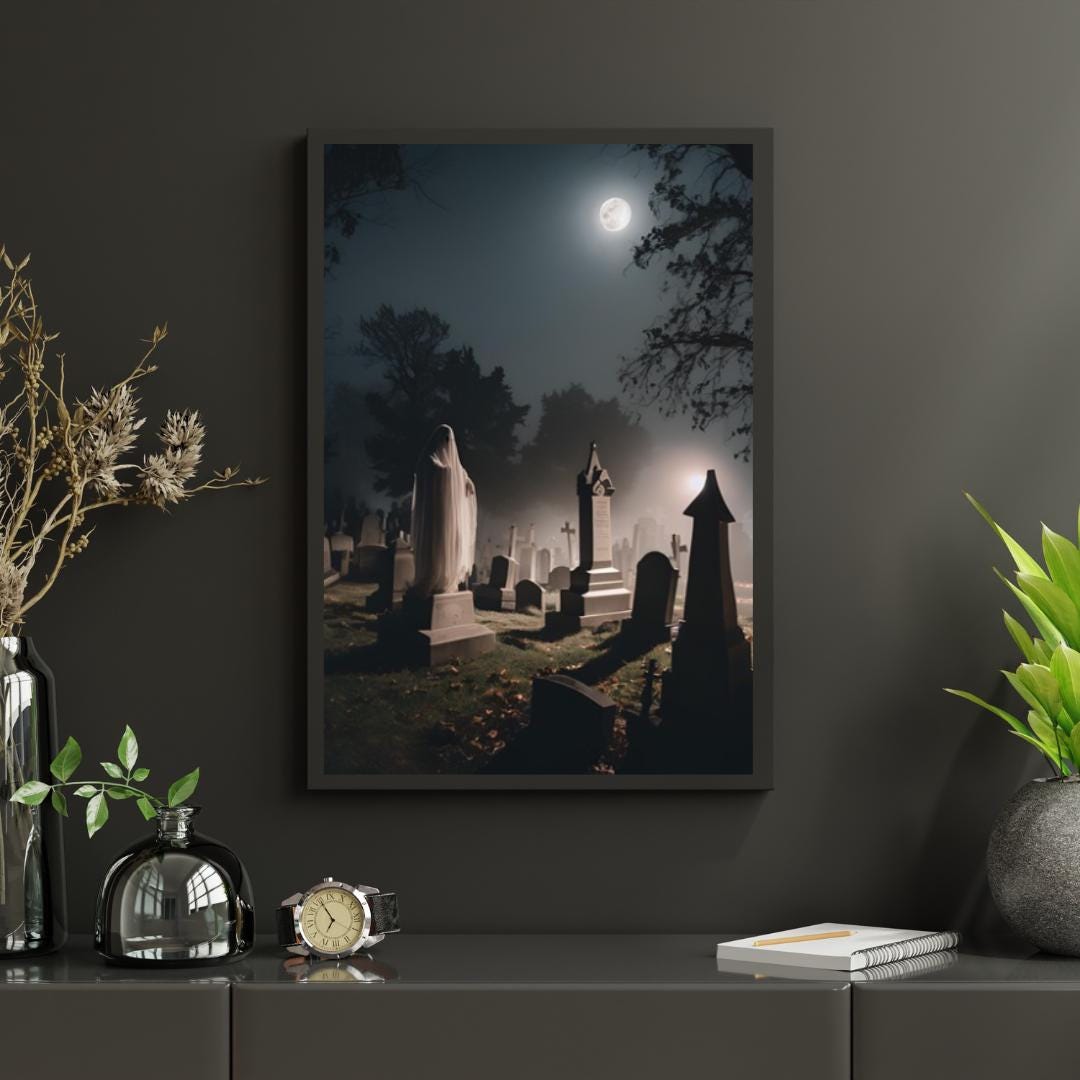 Affiche Imprimée A3 Qualité Premium - Horreur, Art Mural Halloween, Illustration Gothique, Poster Automne, Décoration Murale