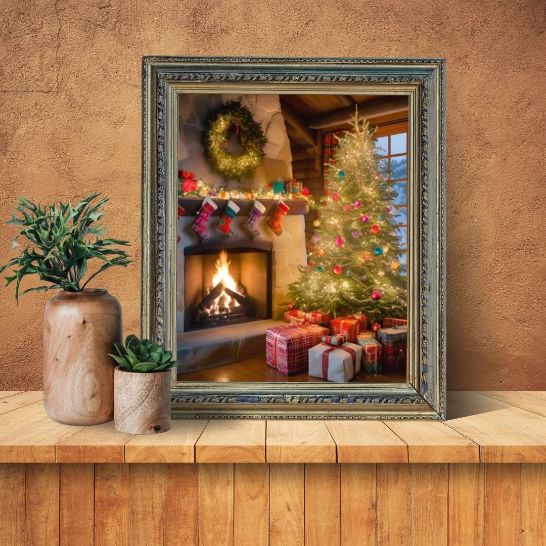 Affiche Imprimée A3 Qualité Premium - Art Mural de Noël, Décor & Illustration Festive, Poster Hiver, Décoration Murale Fêtes de Fin d'année