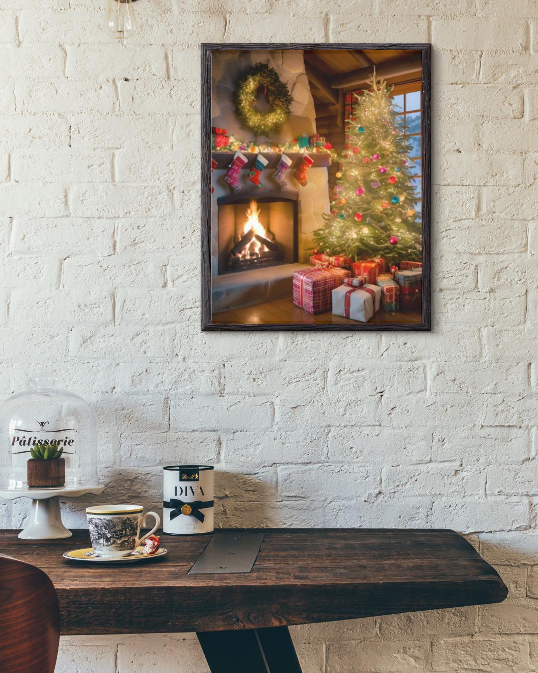 Affiche Imprimée A3 Qualité Premium - Art Mural de Noël, Décor & Illustration Festive, Poster Hiver, Décoration Murale Fêtes de Fin d'année