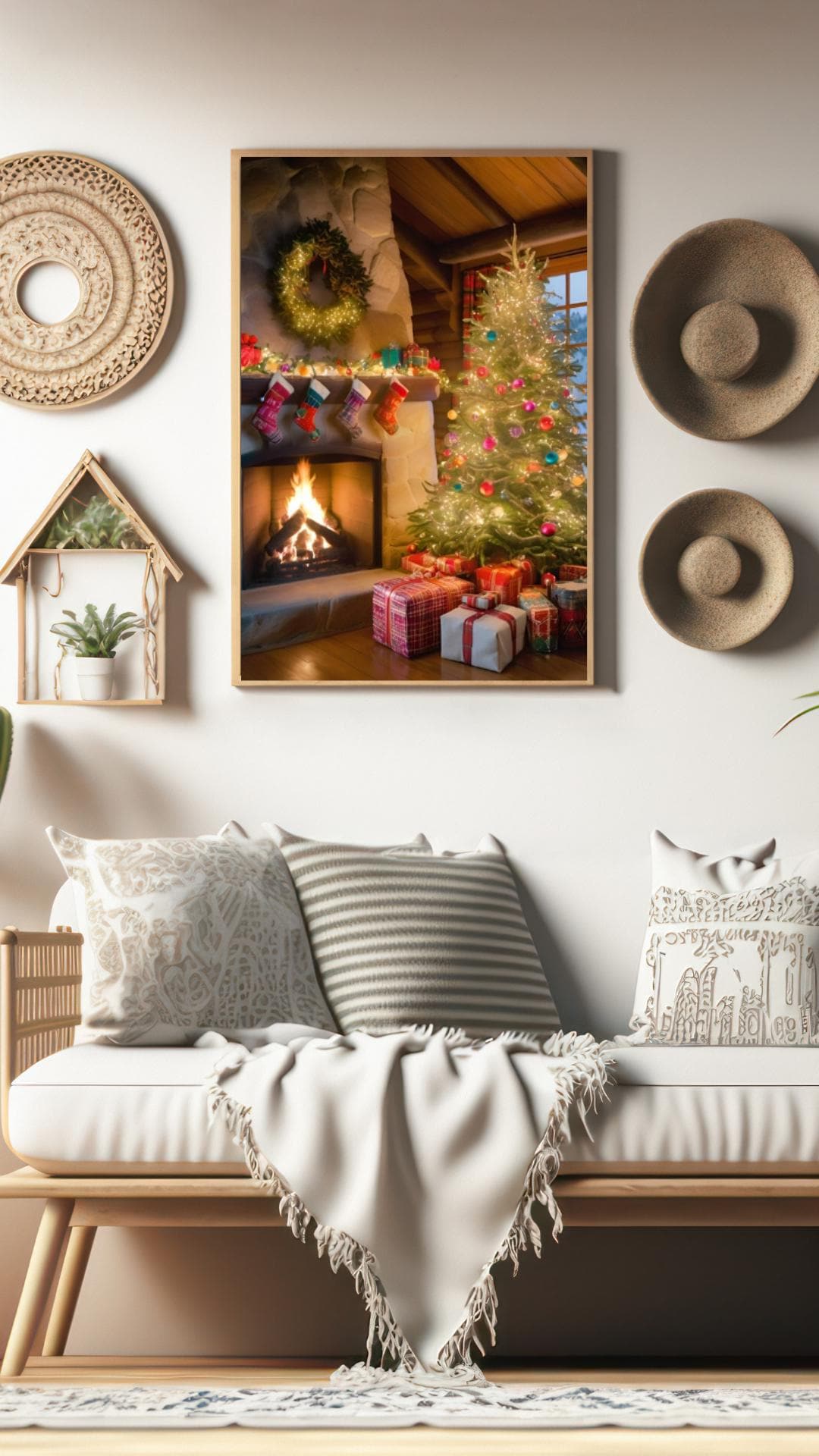 Affiche Imprimée A3 Qualité Premium - Art Mural de Noël, Décor & Illustration Festive, Poster Hiver, Décoration Murale Fêtes de Fin d'année
