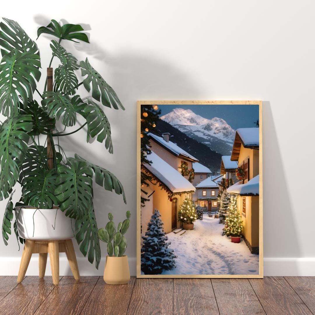 Affiche Imprimée A3 Qualité Premium - Art Mural de Noël, Décor & Illustration Festive, Poster Hiver, Décoration Murale Fêtes de Fin d'année