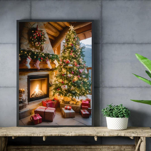 Affiche Imprimée A3 Qualité Premium - Art Mural de Noël, Décor & Illustration Festive, Poster Hiver, Décoration Murale Fêtes de Fin d'année