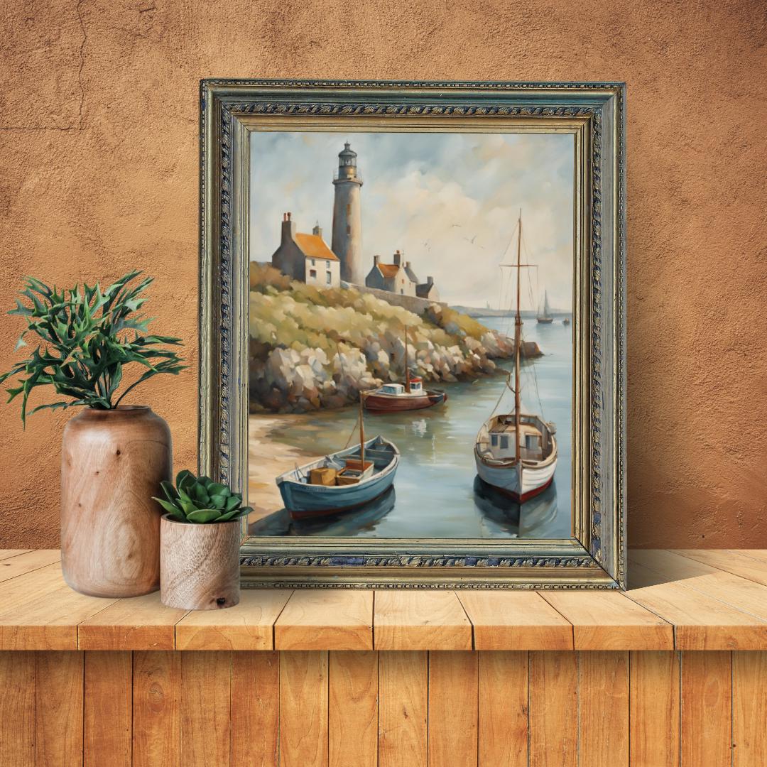 Affiche Imprimée A3 Qualité Premium - Paysage Marin, Presqu'île & Mer, Décor Maritime, Poster Océan, Art Mural Coloré, Impression Voyage