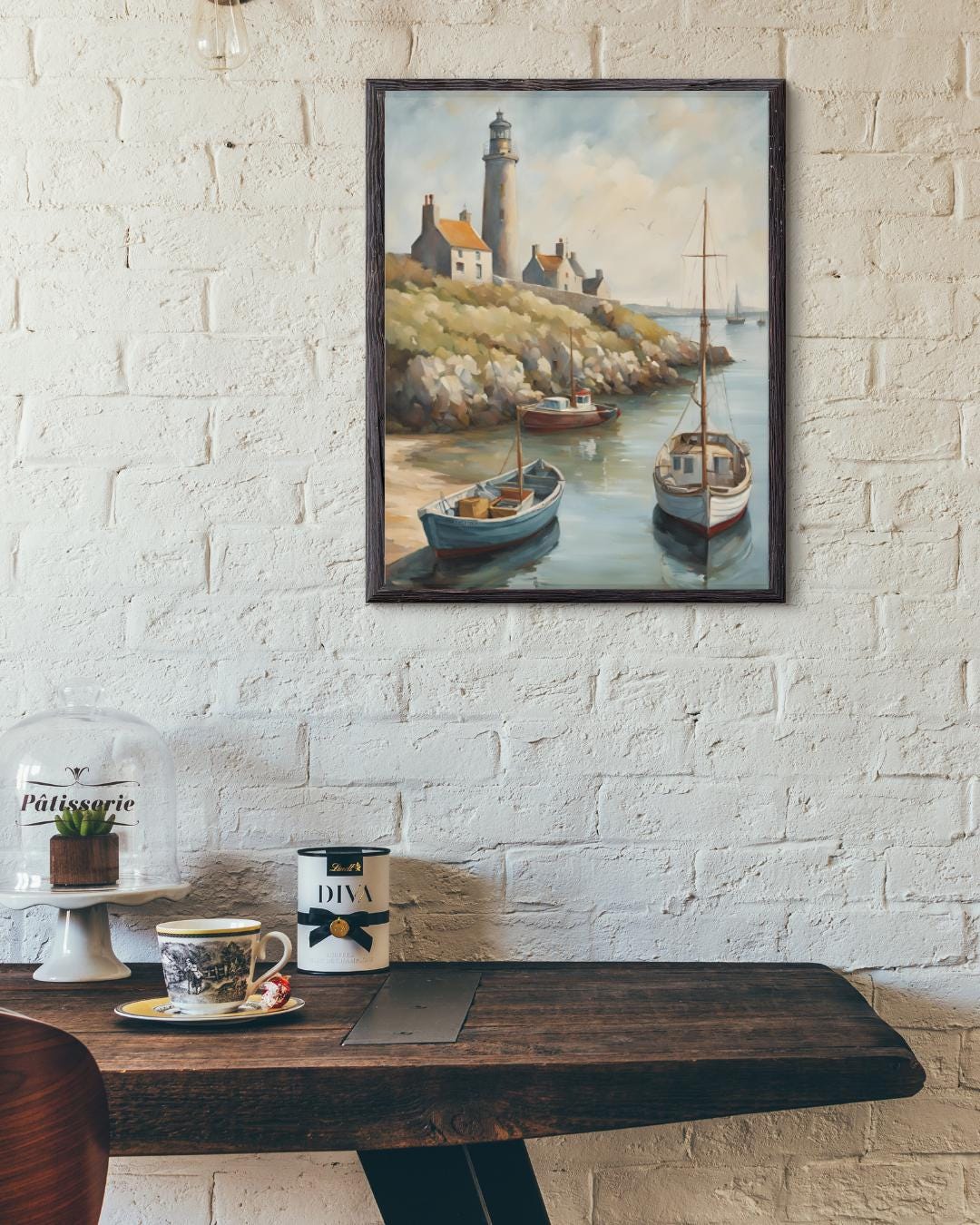 Affiche Imprimée A3 Qualité Premium - Paysage Marin, Presqu'île & Mer, Décor Maritime, Poster Océan, Art Mural Coloré, Impression Voyage