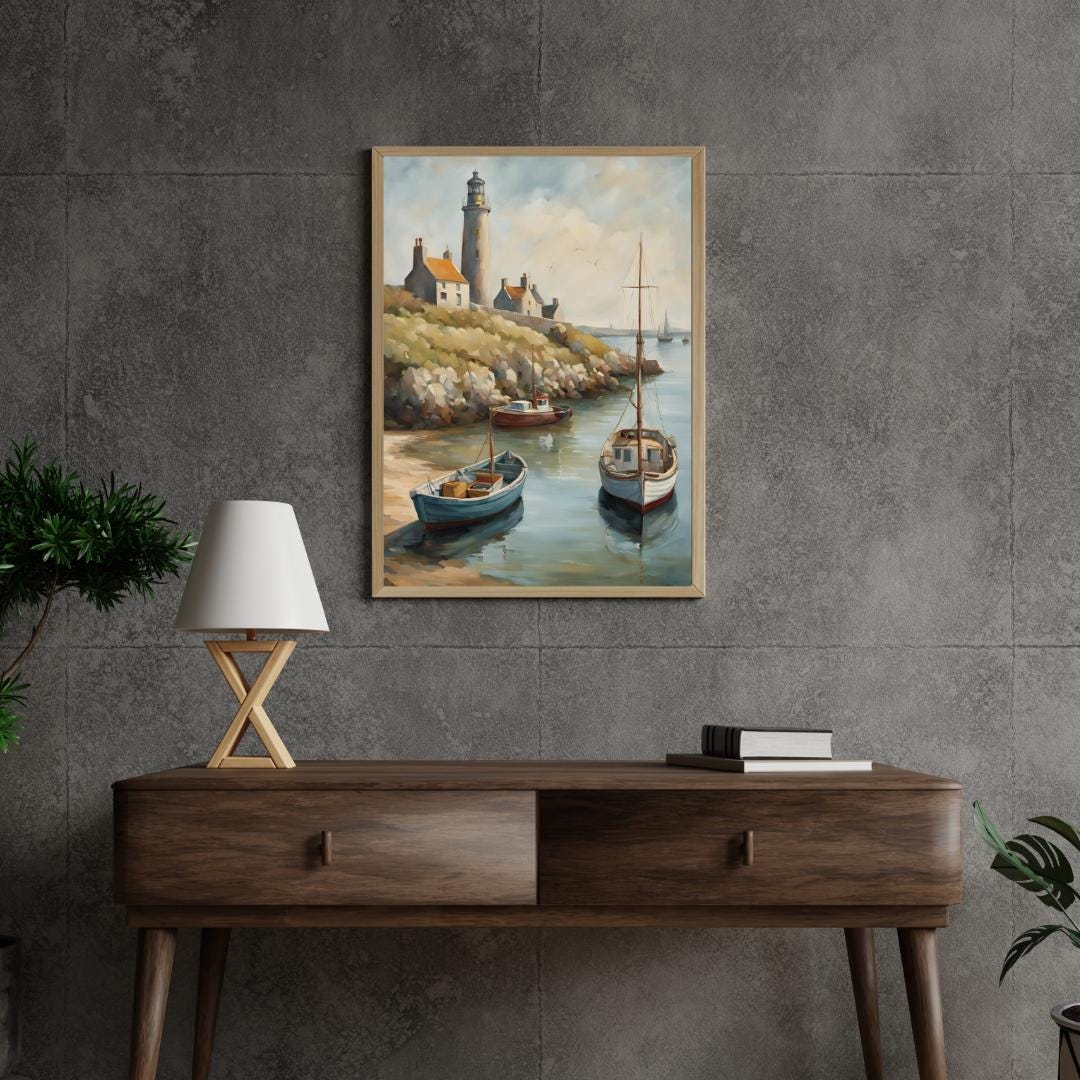 Affiche Imprimée A3 Qualité Premium - Paysage Marin, Presqu'île & Mer, Décor Maritime, Poster Océan, Art Mural Coloré, Impression Voyage