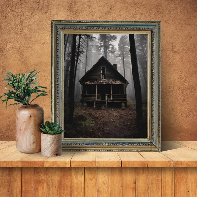 Affiche Imprimée A3 Qualité Premium - Horreur & Maison Hantée, Art Mural Halloween, Illustration, Poster Automne, Décoration Murale Maison