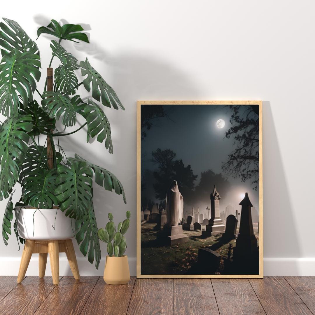 Affiche Imprimée A3 Qualité Premium - Horreur, Art Mural Halloween, Illustration Gothique, Poster Automne, Décoration Murale