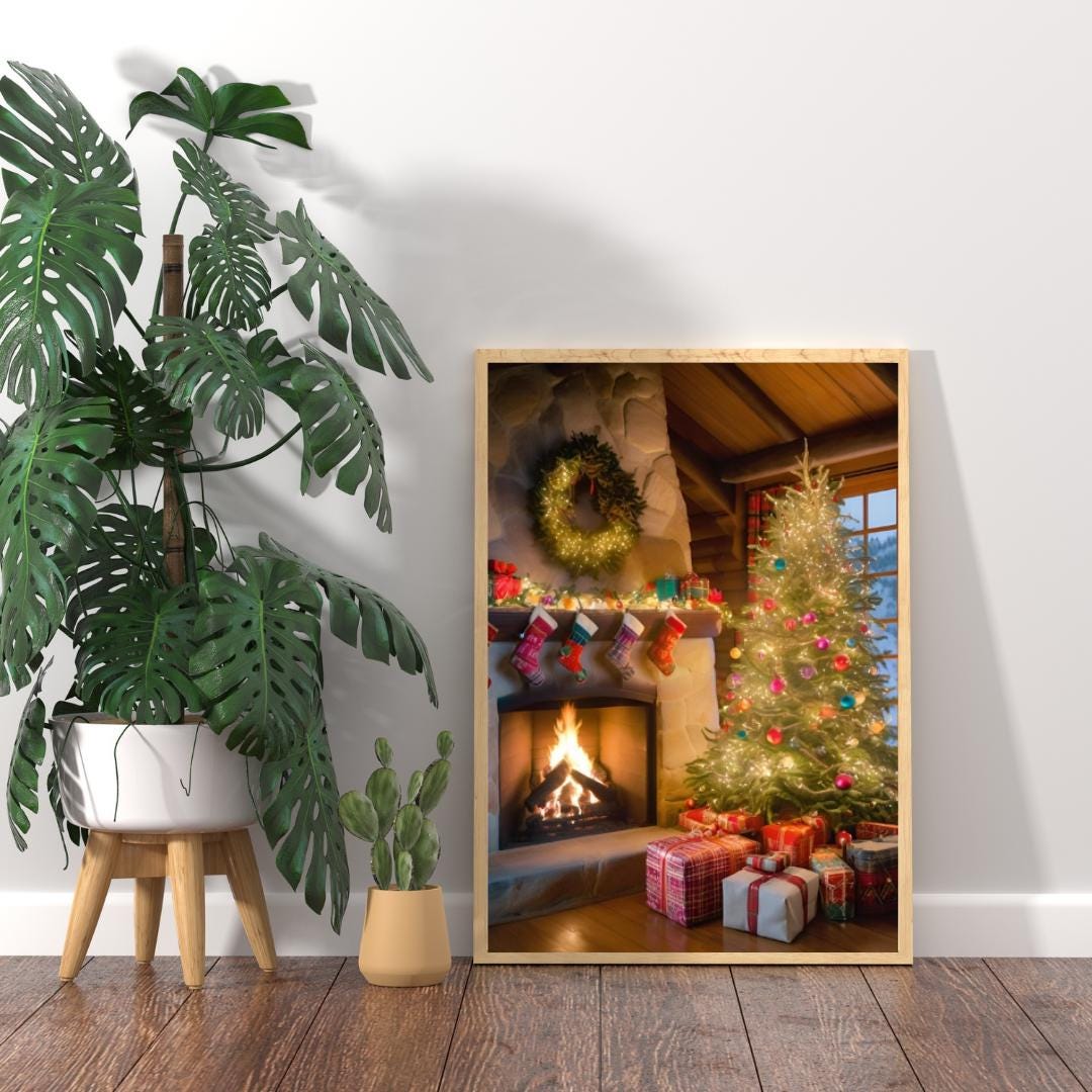 Affiche Imprimée A3 Qualité Premium - Art Mural de Noël, Décor & Illustration Festive, Poster Hiver, Décoration Murale Fêtes de Fin d'année