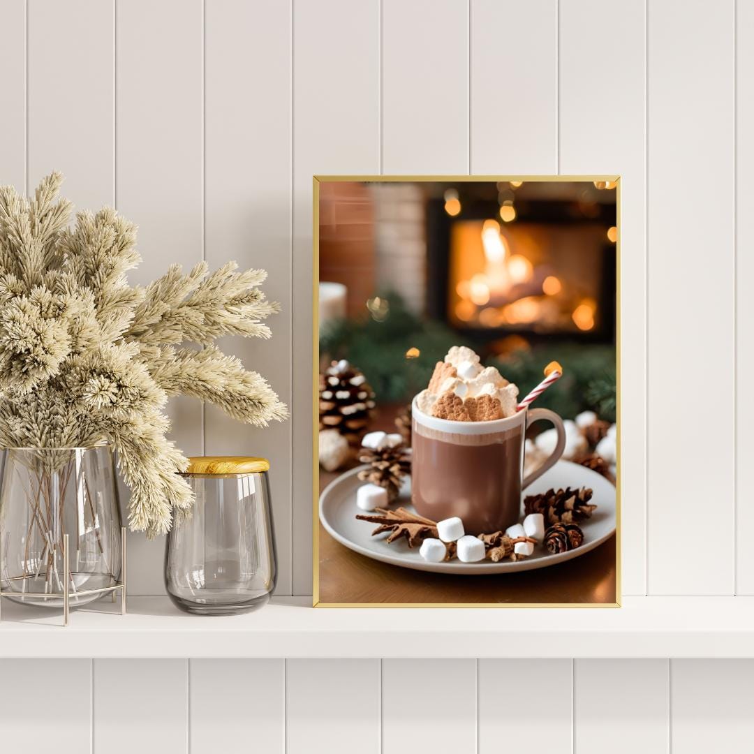 Affiche Imprimée A3 Qualité Premium - Art Mural de Noël, Décor & Illustration Festive, Poster Hiver, Décoration Murale Fêtes de Fin d'année