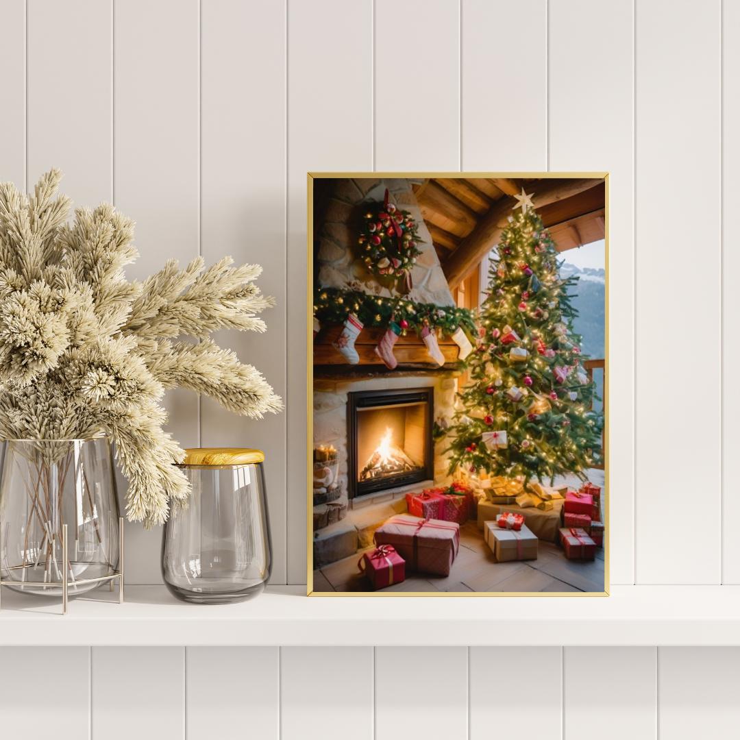 Affiche Imprimée A3 Qualité Premium - Art Mural de Noël, Décor & Illustration Festive, Poster Hiver, Décoration Murale Fêtes de Fin d'année