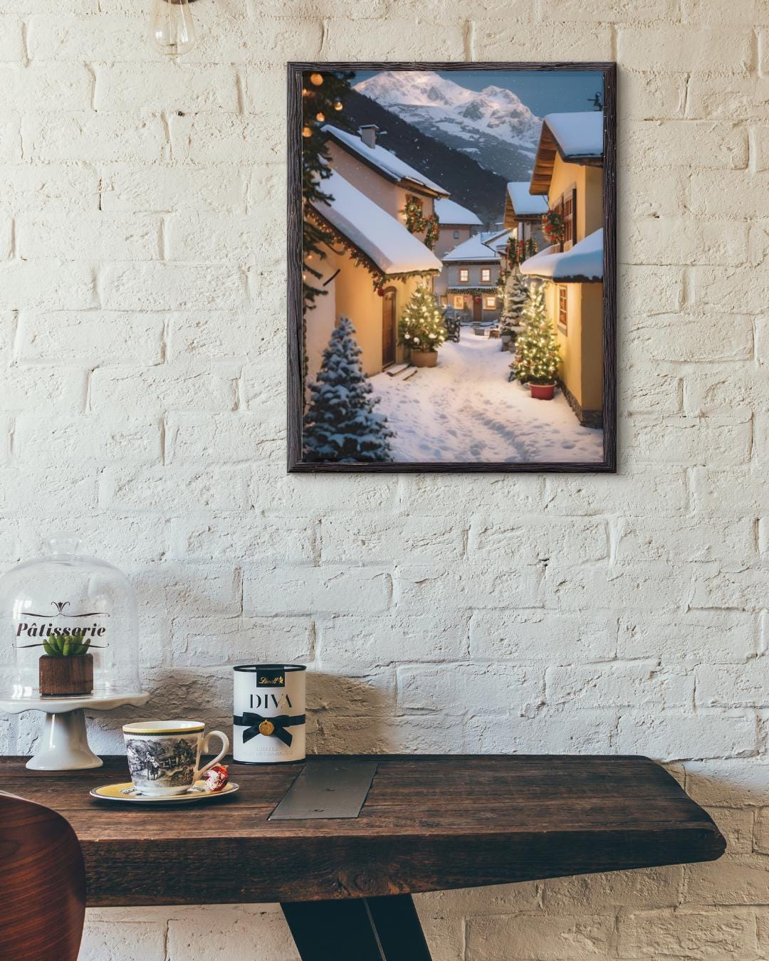 Affiche Imprimée A3 Qualité Premium - Art Mural de Noël, Décor & Illustration Festive, Poster Hiver, Décoration Murale Fêtes de Fin d'année