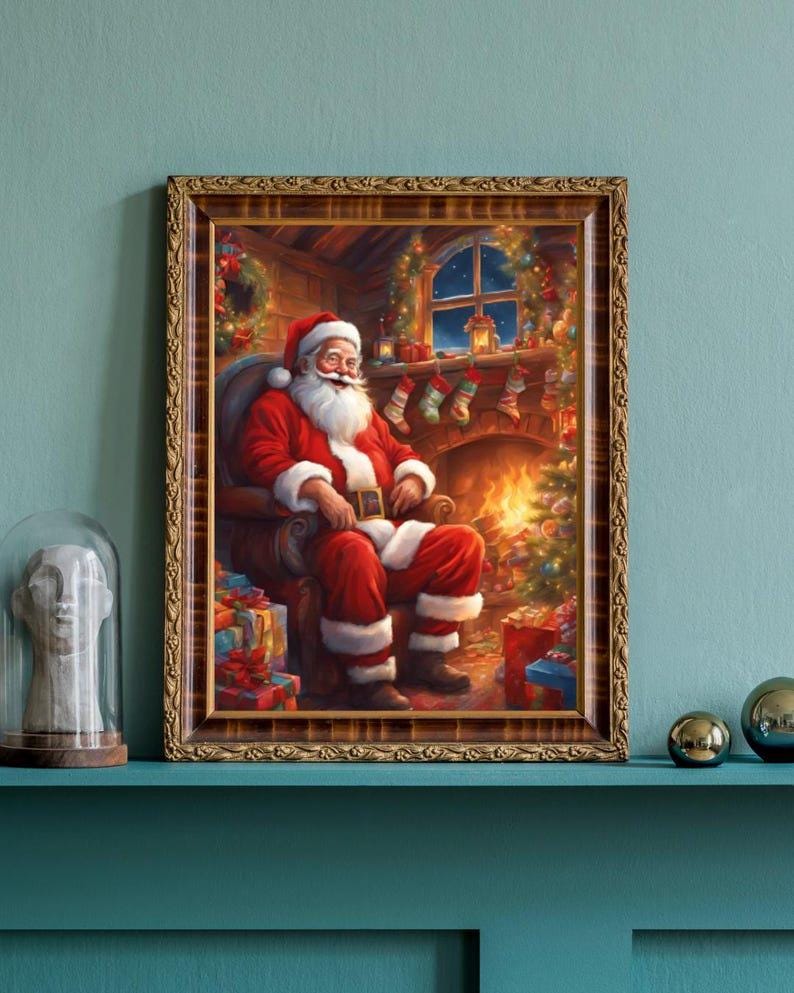 Affiche Imprimée A3 Qualité Premium - Art Mural de Noël, Décor & Illustration Festive, Poster Hiver, Décoration Murale Fêtes de Fin d'année