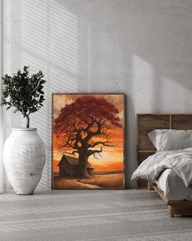 Affiche paysage sépia vintage – Poster nature rétro – Décoration murale artistique – Art mural ancien – Impression photo sépia